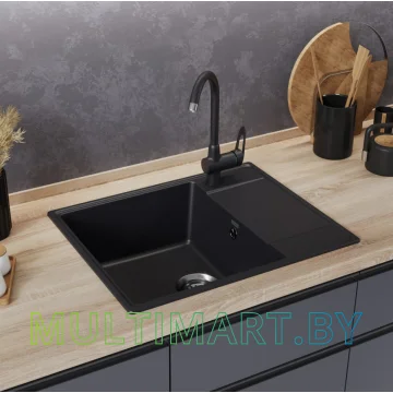 Кухонная мойка MAUNFELD Lacrima 605 MFQS-605B (черный) картинка 2